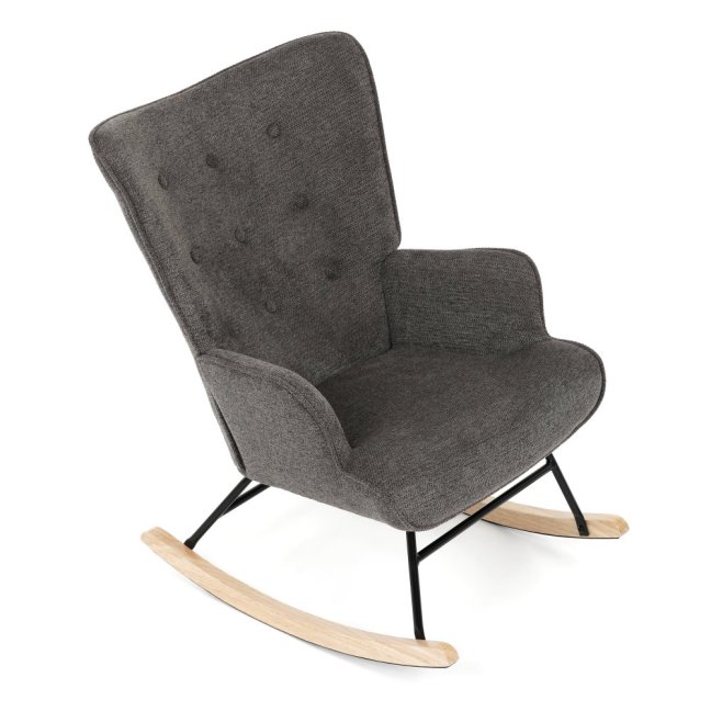 Houpací křeslo FABIAN — látka, šedá