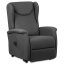 Relaxační křeslo ušák TELMAR s elektrickým polohováním — 2 motory, látka, šedá