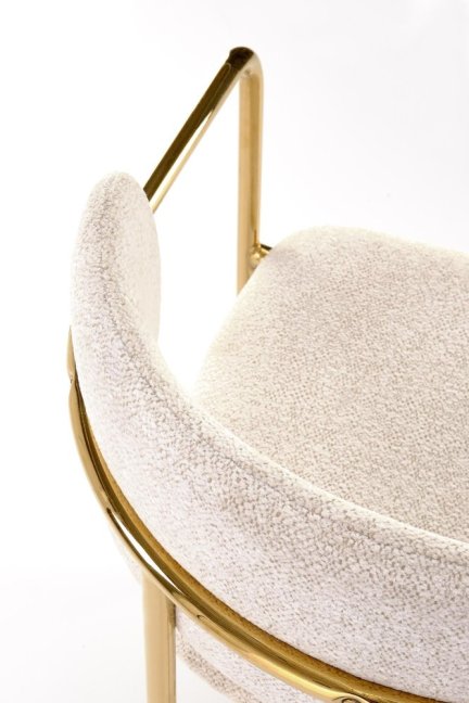 Jídelní křeslo LADONE — kov, látka, zlatá / krémová