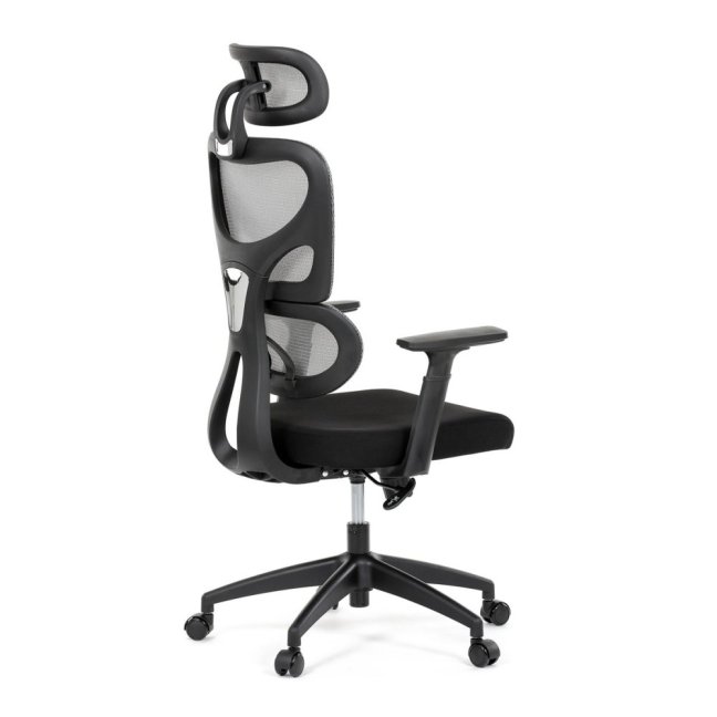 Kancelářská ergonomická židle GRANT — síť, látka, černá / šedá