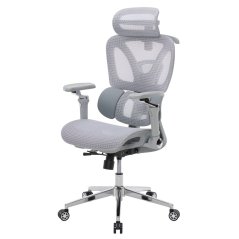 Kancelářská ergonomická židle PORTE II — síťovina, šedá