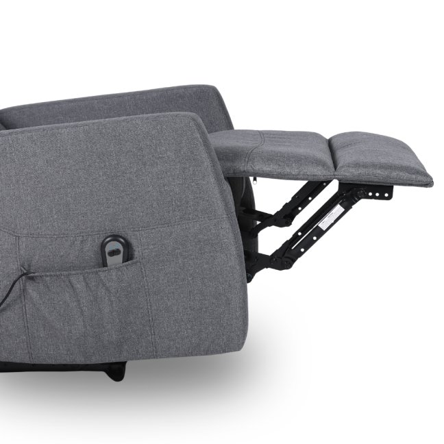 TV křeslo MODO PLUS s elektrickým polohováním — látka, šedá, nosnost 130 kg