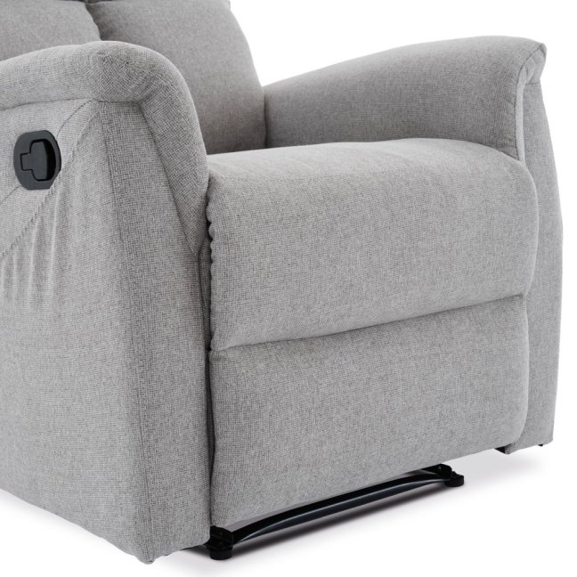 Relaxační polohovací TV křeslo ASTER — látka, světle šedá