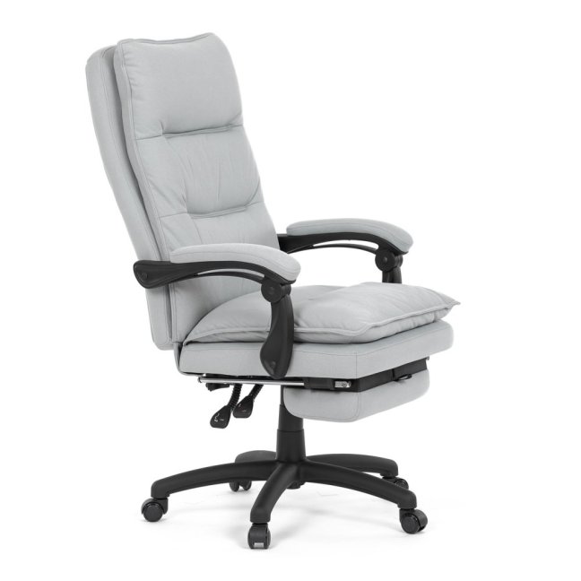 Kancelářské křeslo TITUS s podnožkou — látka, světle šedá
