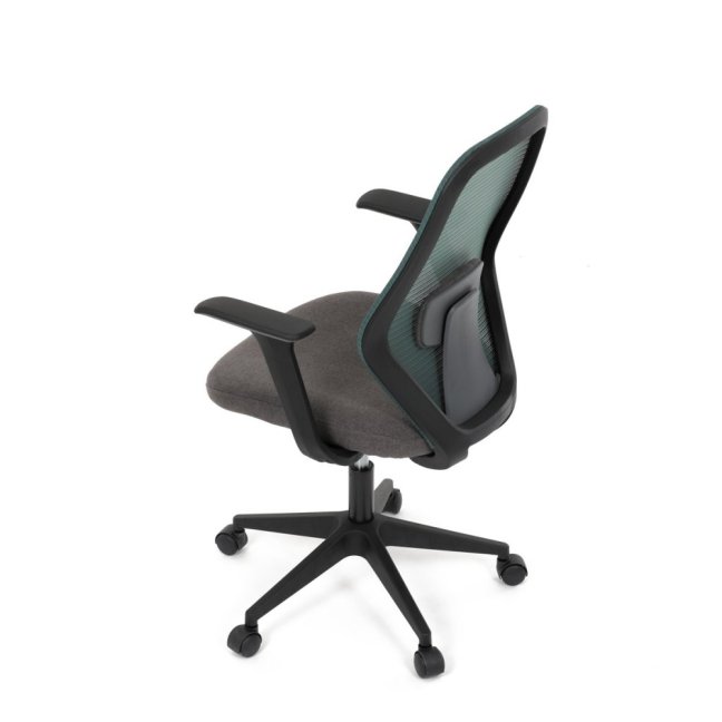 Kancelářská otočná židle DEVIN — látka, černá / zelená