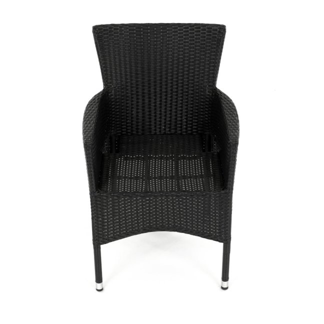 Zahradní křeslo BRIGITA — kov, umělý ratan, černá