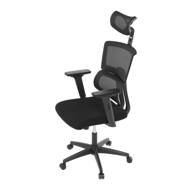 Kancelářská otočná židle BOREK — síť / látka, černá