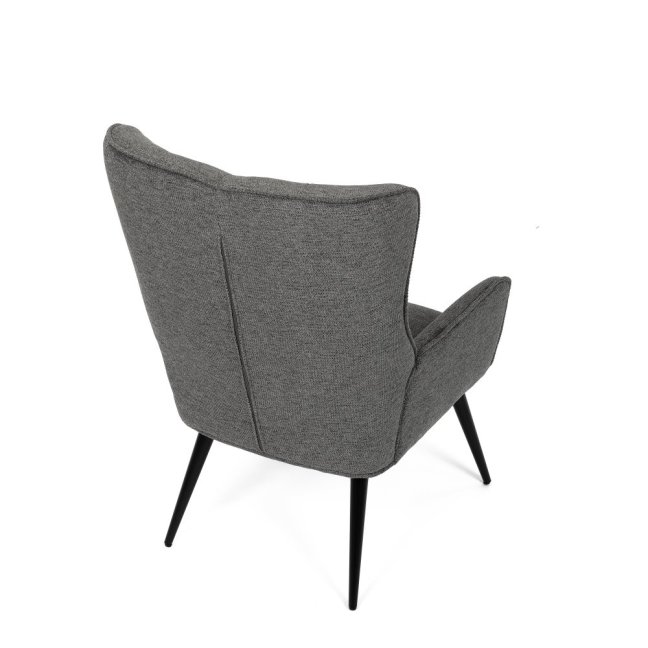 Relaxační křeslo ušák LOYD — látka, černá / šedá