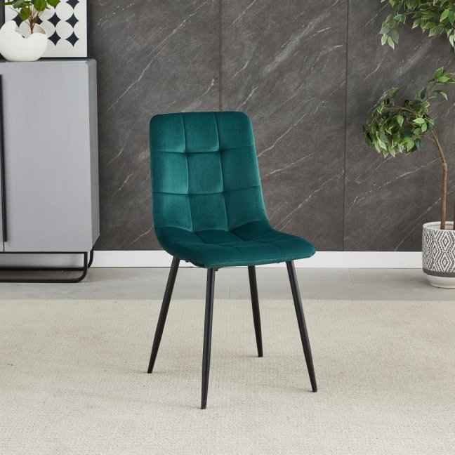 Jídelní židle THEO II — kov, samet, více barev - Barevné varianty židle THEO II: Modrá