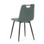 Jídelní židle KLAUDIUS — kov, látka, černá / zelená, nosnost 150 kg