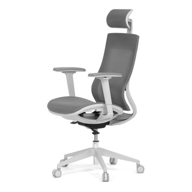 Kancelářská ergonomická židle SIVAL — síť, šedá