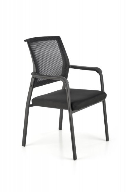 Konferenční židle BERGEN — síť / látka, černá