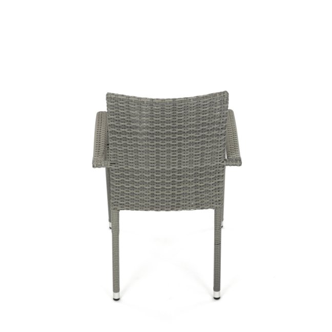 Zahradní křeslo SELEN — kov, umělý ratan, šedá