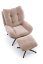 Otočné TV křeslo PESTO s houpáním — kov, látka, béžová