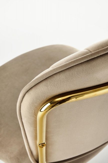 Jídelní židle TALIA — kov, samet, zlatá / béžová