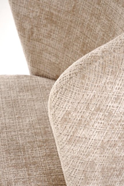 Designové křeslo CEZAR — masiv, látka, béžová