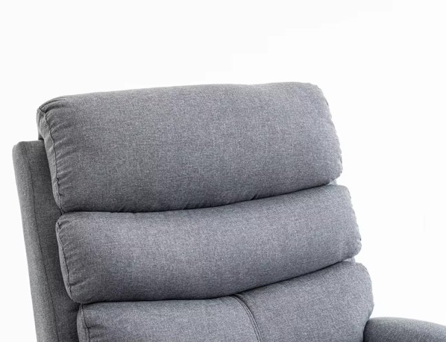 Relaxační polohovací TV křeslo VELORA — látka, šedá, nosnost 130 kg