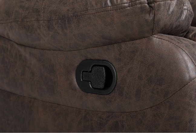 Relaxační polohovací TV křeslo HAVEN — látka, hnědá, nosnost 130 kg