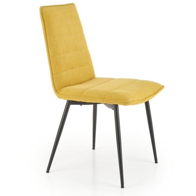 Jídelní židle APOLLO — kov, látka, černá / žlutá