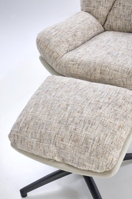 Relaxační křeslo KRONOS — kov, látka, béžová