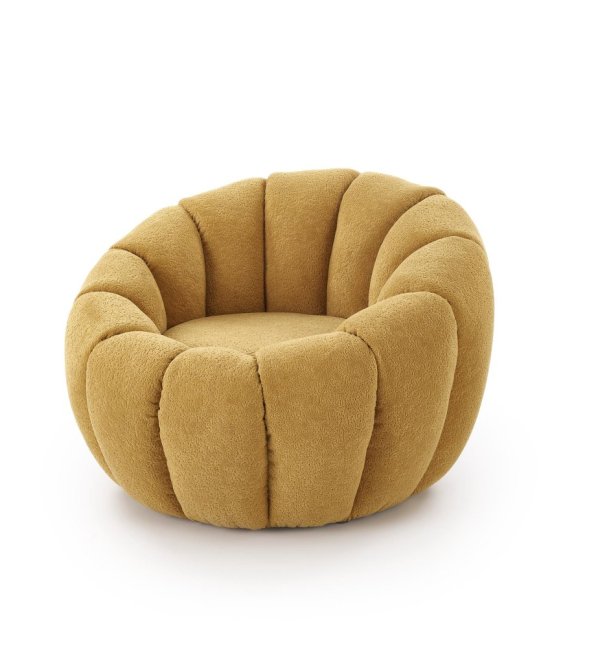 Designové křeslo GASPAR II — látka, žlutá