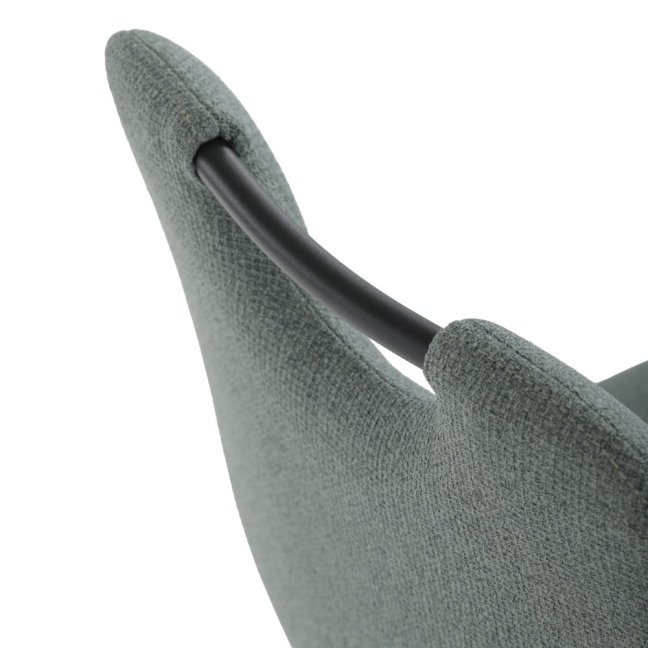 Jídelní židle KLAUDIUS — kov, látka, černá / zelená, nosnost 150 kg