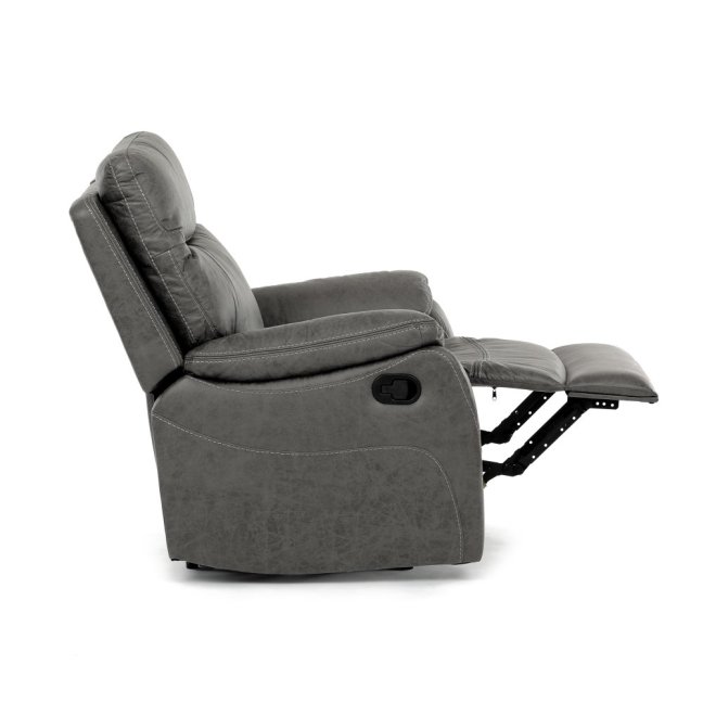 Relaxační polohovací TV křeslo NORBERT — látka, šedá, nosnost 150 kg