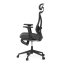 Kancelářská ergonomická židle ZANE s podnožkou — síť / látka, šedá
