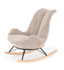 Houpací křeslo LUIS — kov, látka, béžová