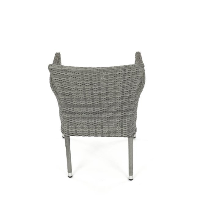 Zahradní křeslo BRIGITA — kov, umělý ratan, šedá