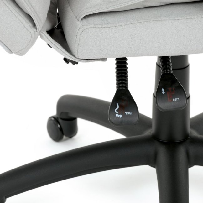 Kancelářské křeslo TITUS s podnožkou — látka, světle šedá