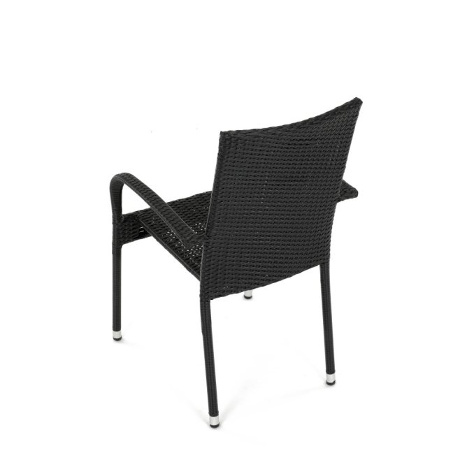 Zahradní křeslo SELEN — kov, umělý ratan, černá