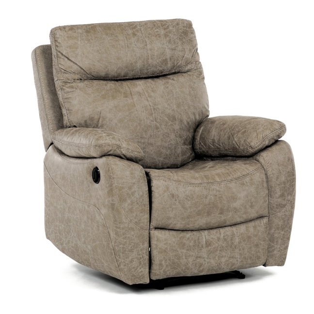 Relaxační křeslo BENNY s elektrickým polohováním — látka, béžová