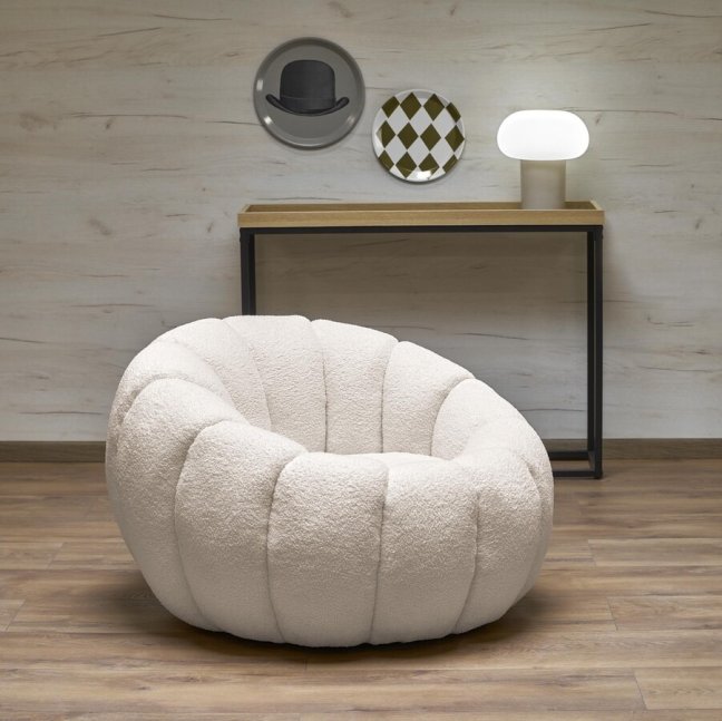 Designové křeslo GASPAR — látka, krémová