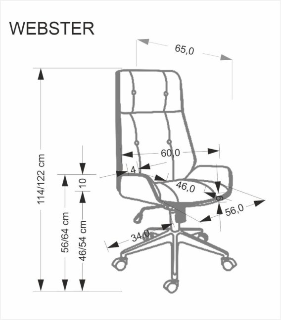 Kancelářské otočné křeslo WEBSTER — ekokůže, ořech / černá