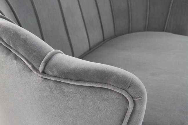 Designová pohovka AMORINITO XL — kov, látka, zlatá / šedá