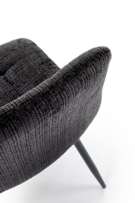 Jídelní židle MARTA — kov, látka, černá