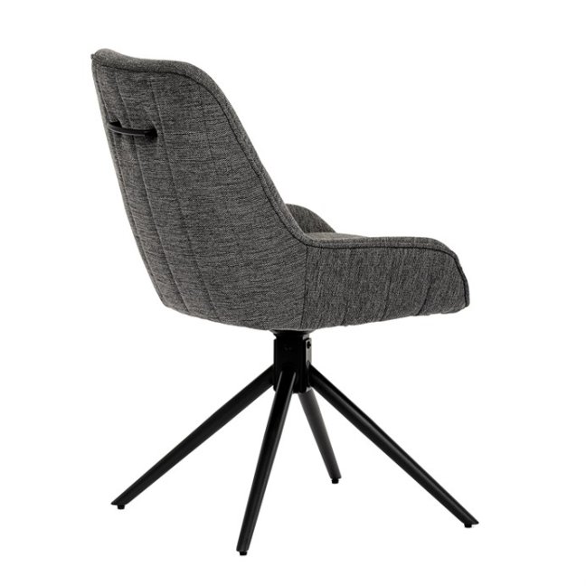 Jídelní otočná židle HESTON — kov, látka, šedá