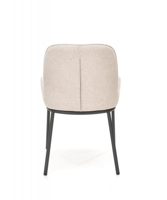Jídelní židle DALETON — kov, látka, černá / béžová
