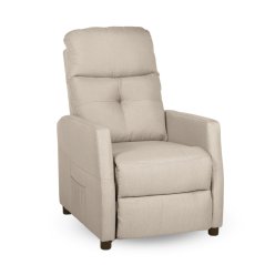 Relaxační polohovací TV křeslo MODO — látka, béžová, nosnost 130 kg