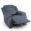 Relaxační polohovací TV křeslo DUVAL — látka, šedá, nosnost 130 kg
