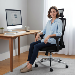 Kancelářská ergonomická židle Neoseat SPINO — látka, černá, nosnost 150 kg