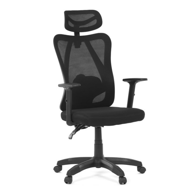 Kancelářská ergonomická židle MANET — síť / látka, černá