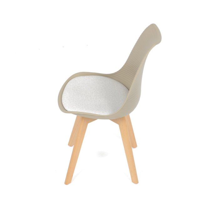 Jídelní židle ALETE — plast, samet, hnědá / bílá