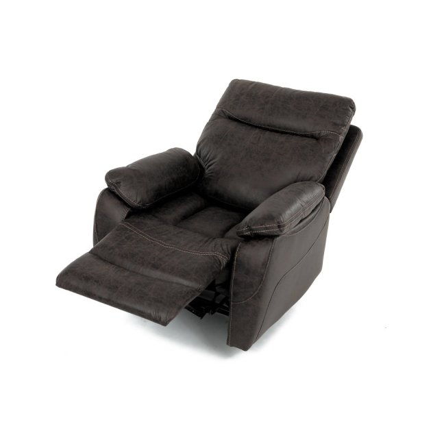Relaxační polohovací TV křeslo NORBERT — látka, tmavě hnědá, nosnost 150 kg
