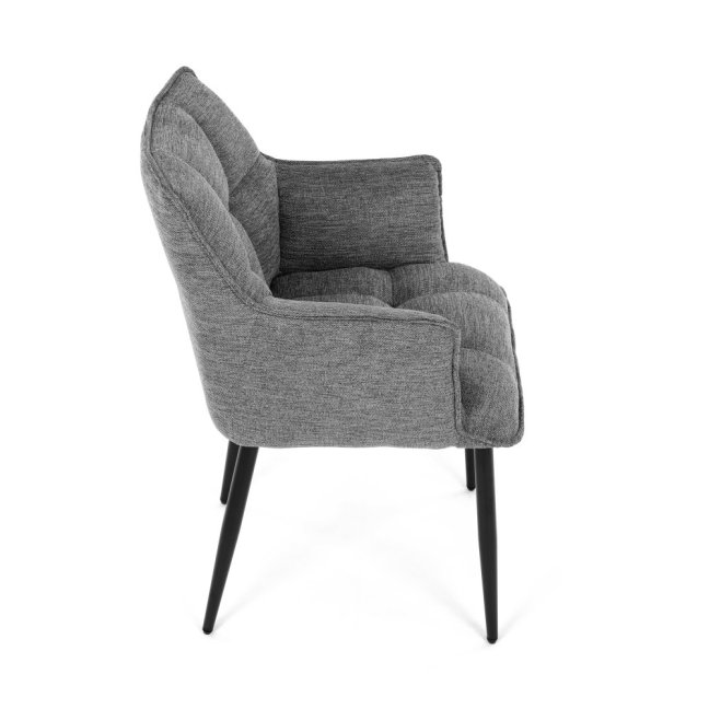 Jídelní křeslo KONIG — látka, šedá