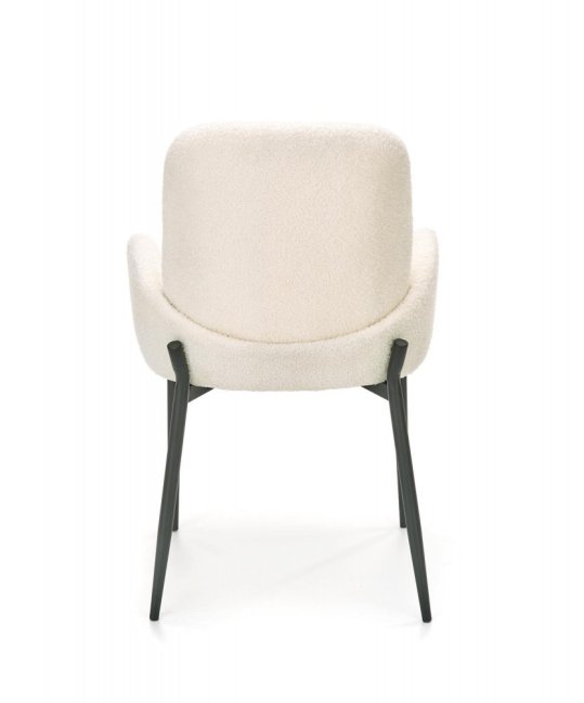 Jídelní židle SOURIS — kov, látka, krémová