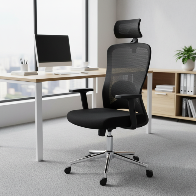 Kancelářská ergonomická židle Neoseat ZENA — černá, nosnost 150 kg