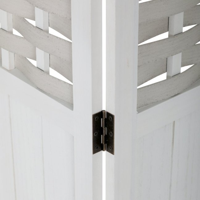 3dílný paravan TAKA — dřevo, bílá