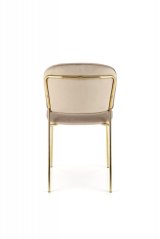 Jídelní židle TALIA — kov, samet, zlatá / béžová